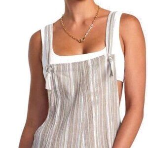 RVCA Women's Romper in Dark Khaki Stripe Size L